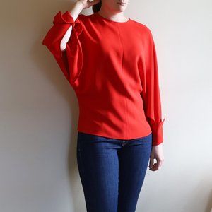 Stella McCartney Bright Red Dolman Sleeve Blouse